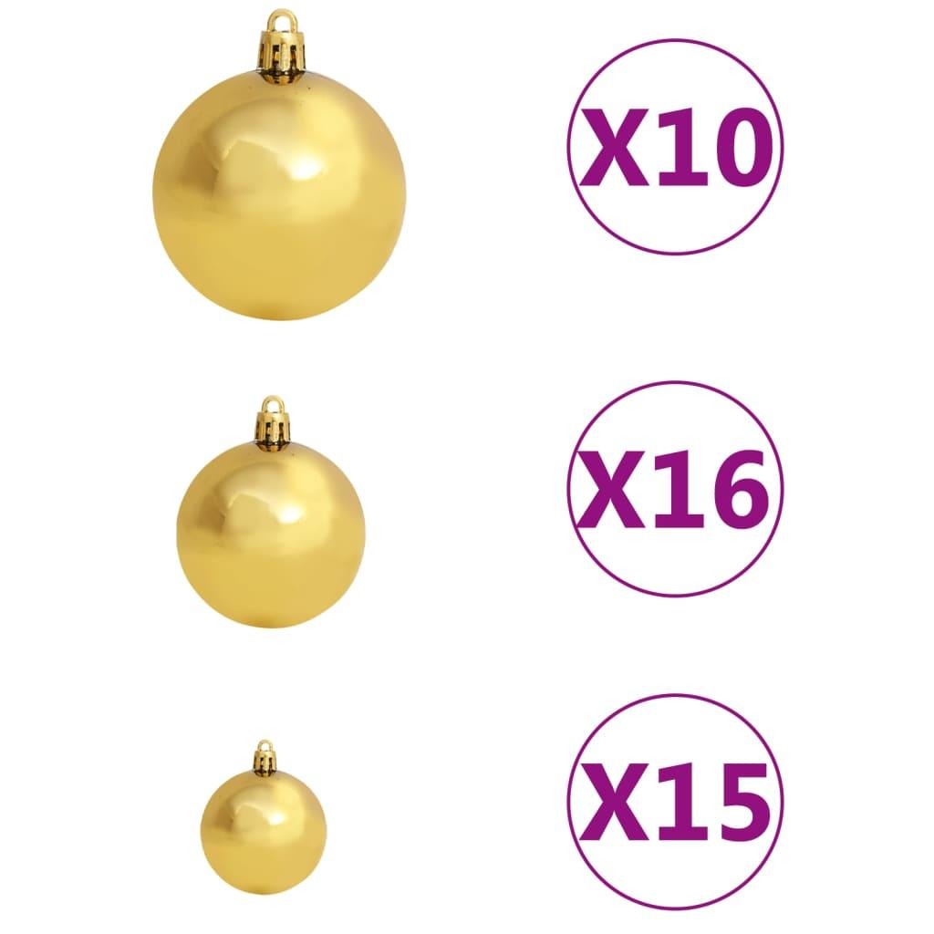 Dirbtinė Kalėdų eglutė su žaisliukais, 210cm, 910 šakų