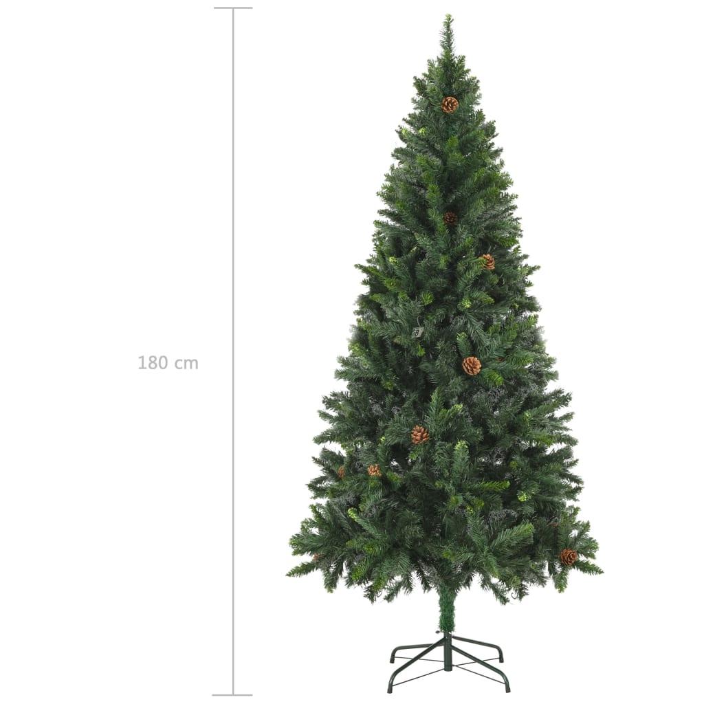 Dirbtinė Kalėdų eglutė su pušies kankorėžiais, žalia, 180cm