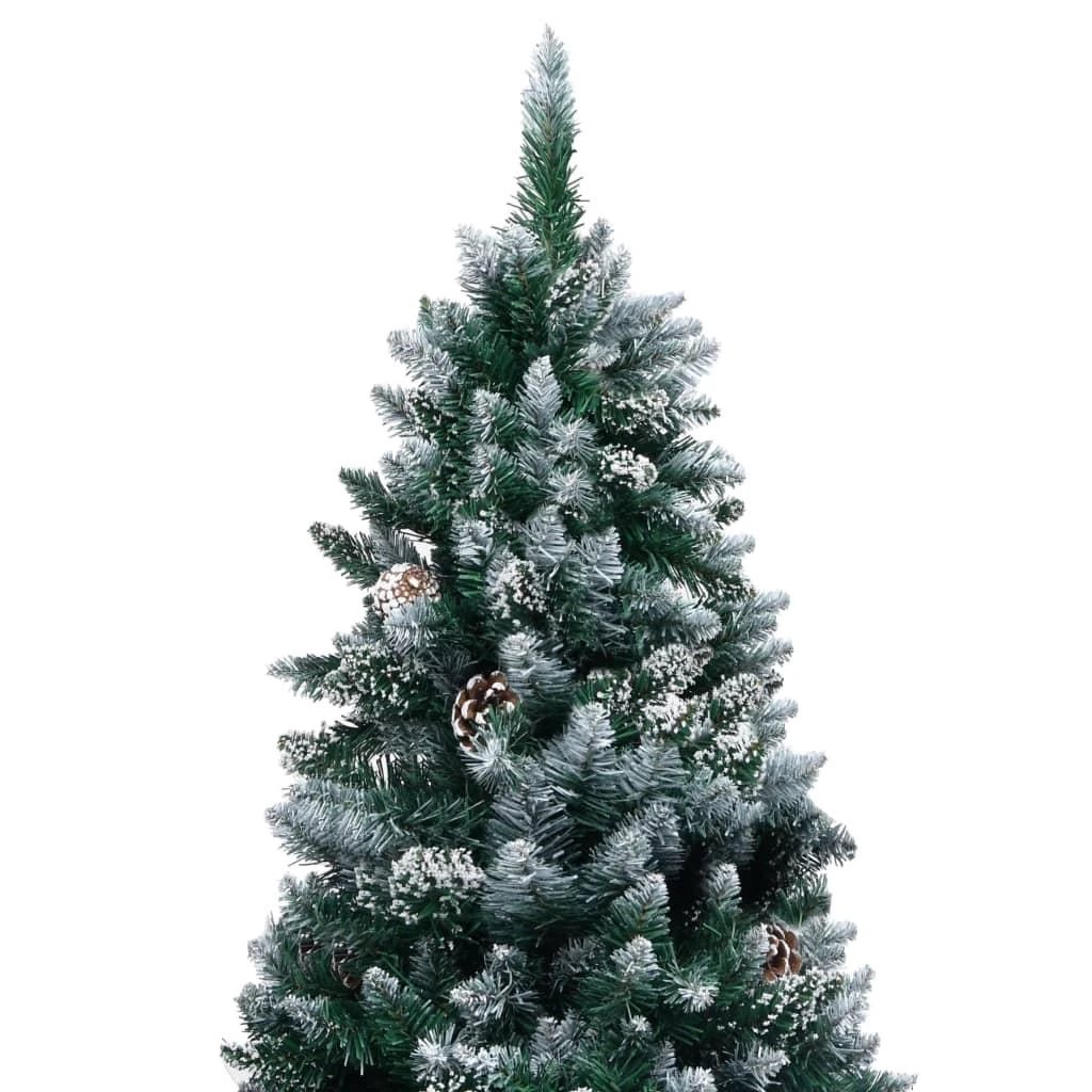 Dirbtinė Kalėdų eglutė su žaisliukais ir kankorėžiais, 210cm