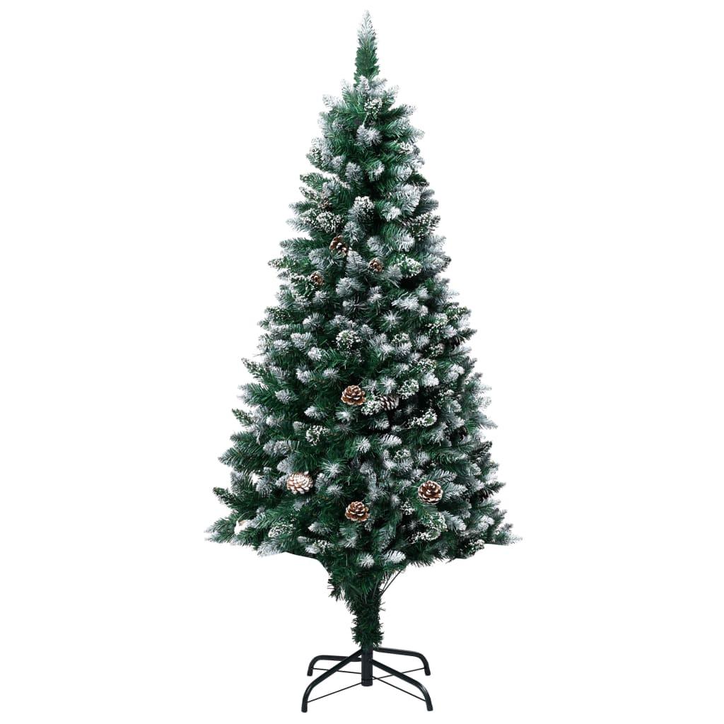 Dirbtinė Kalėdų eglutė su žaisliukais ir kankorėžiais, 150cm