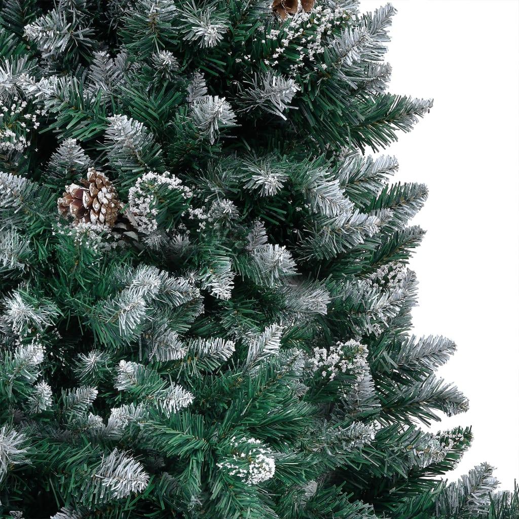 Dirbtinė Kalėdų eglutė su žaisliukais ir kankorėžiais, 210cm