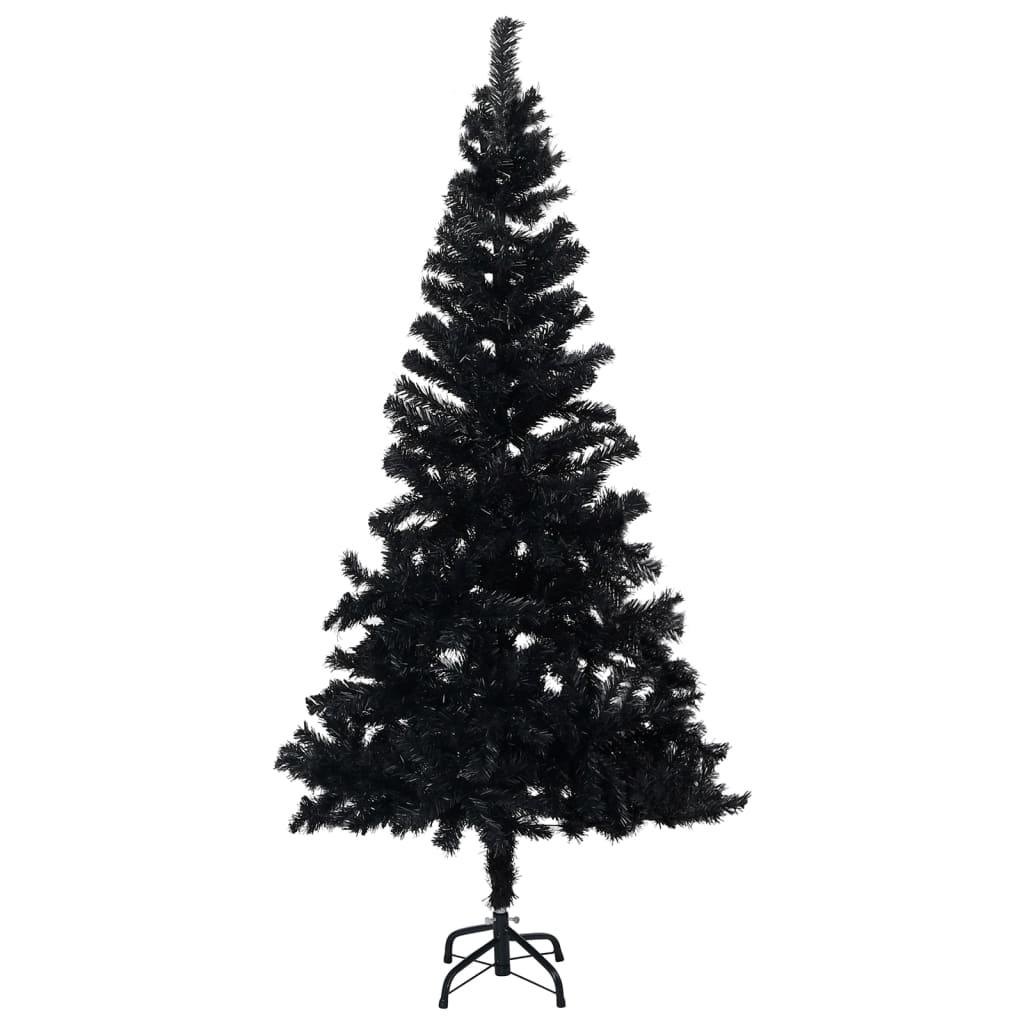 Dirbtinė Kalėdų eglutė su žaisliukais, juoda, 240cm, PVC