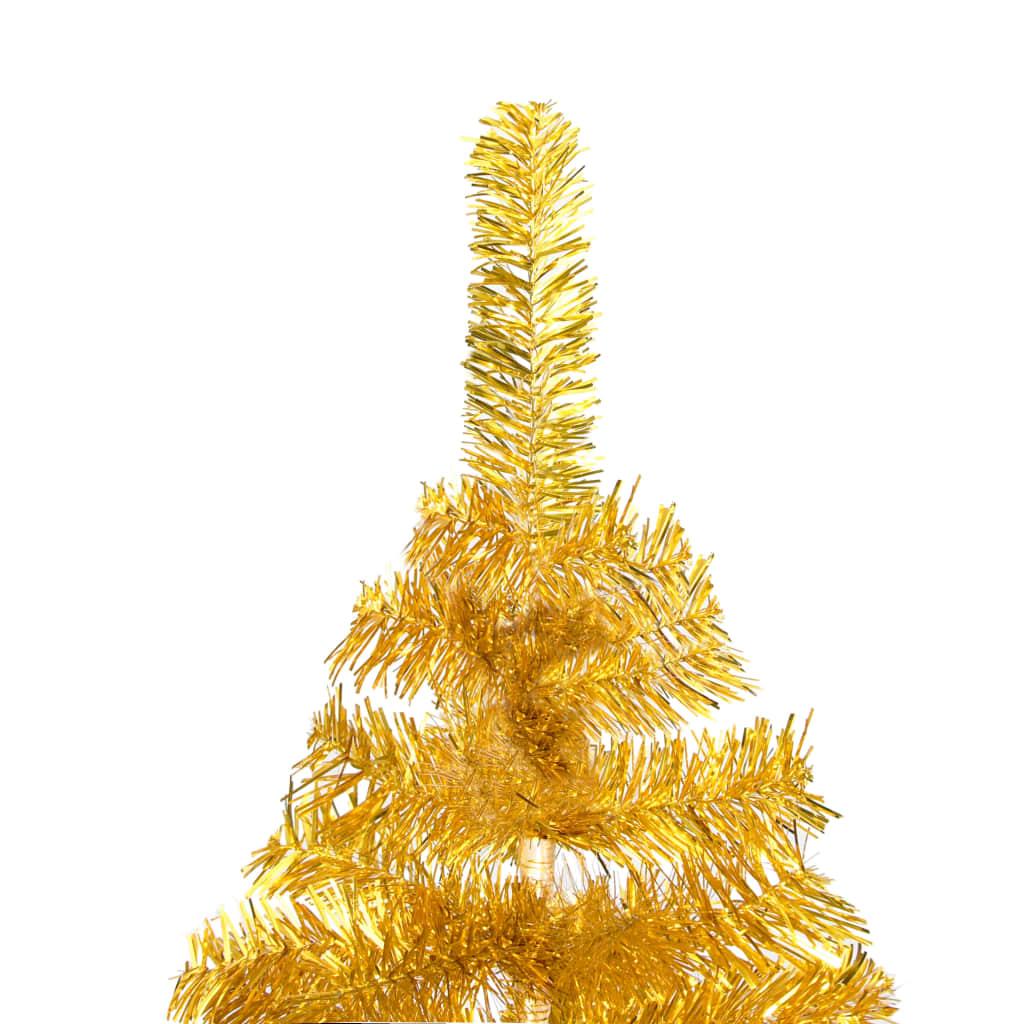 Dirbtinė Kalėdų eglutė su žaisliukais, auksinė, 150cm, PET