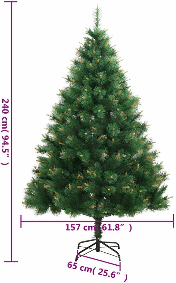 Dirbtinė Kalėdų eglutė su šarnyrinėmis šakomis/stovu, 240cm