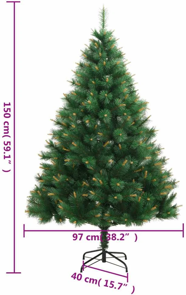 Dirbtinė Kalėdų eglutė su šarnyrinėmis šakomis/stovu, 150cm