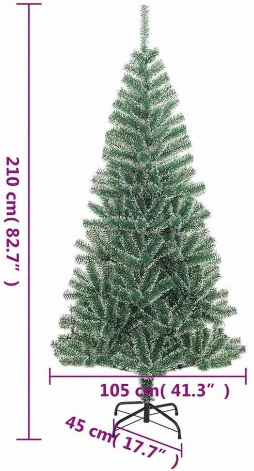 Dirbtinė Kalėdų eglutė su sniegu, žalios spalvos, 210cm