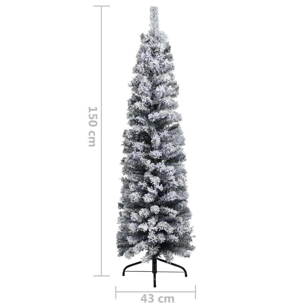 Plona dirbtinė Kalėdų eglutė su sniegu, žalia, 150cm, PVC