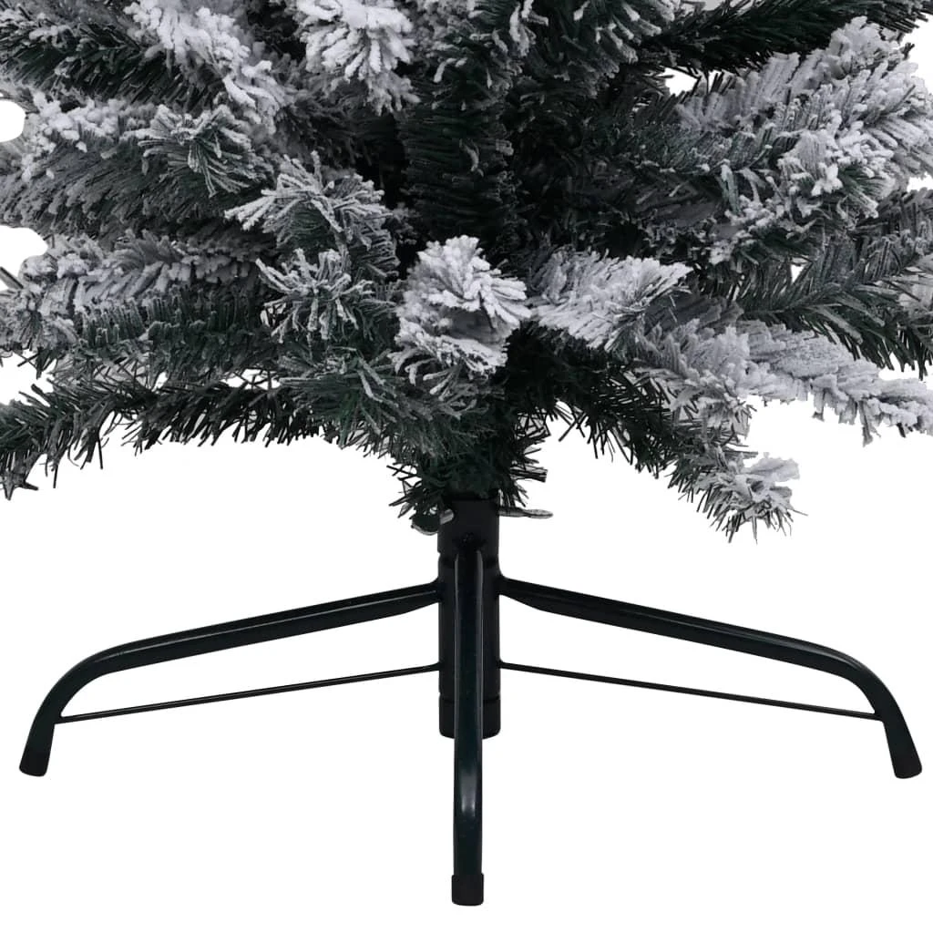 Plona dirbtinė Kalėdų eglutė su sniegu, žalia, 150cm, PVC