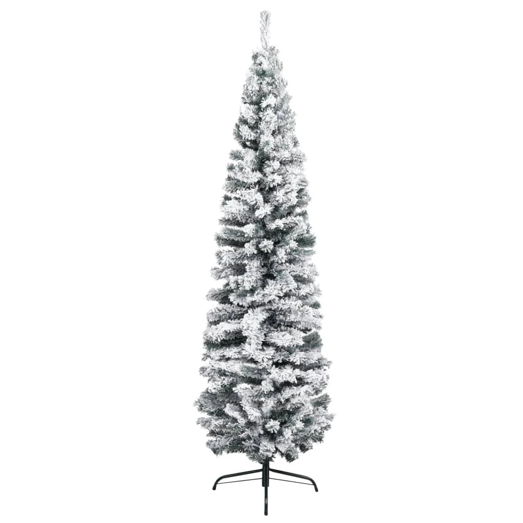 Plona dirbtinė Kalėdų eglutė su sniegu, žalia, 240cm, PVC