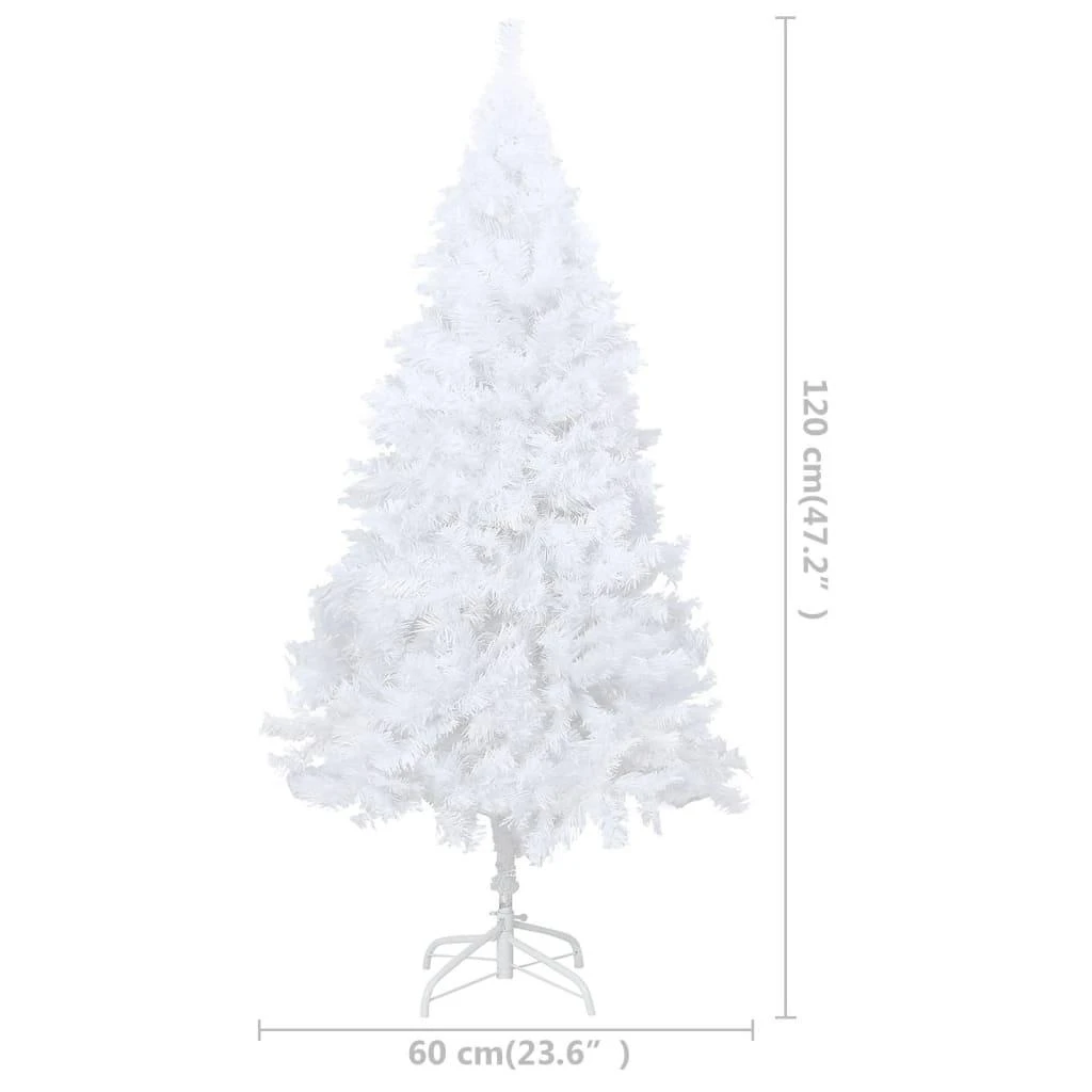 Dirbtinė Kalėdų eglutė su storomis šakomis, balta, 120cm, PVC