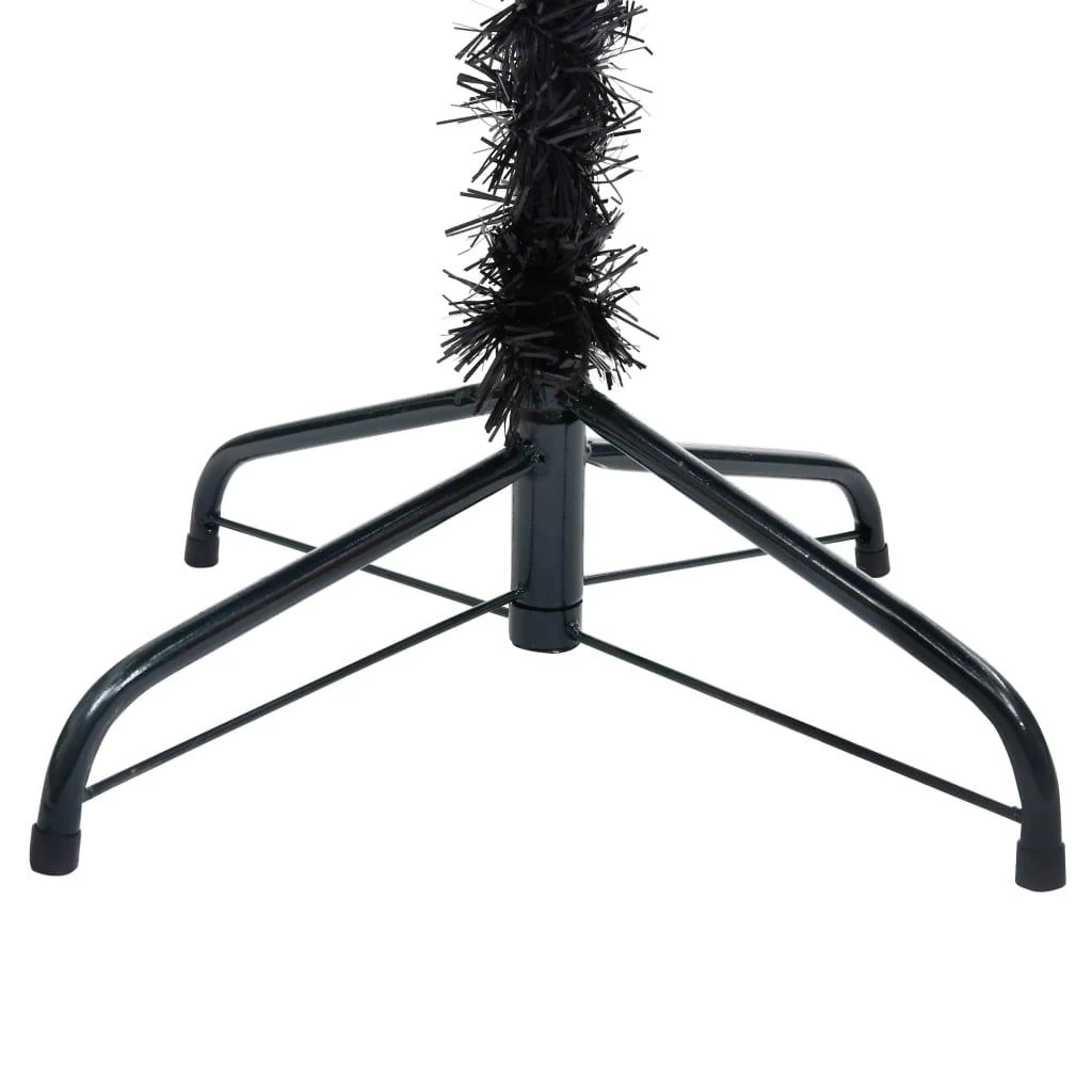 Dirbtinė Kalėdų eglutė su stovu, juodos spalvos, 210cm, PVC