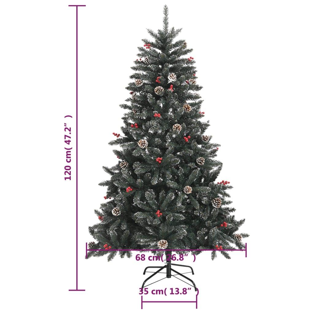 Dirbtinė Kalėdų eglutė su stovu, žalios spalvos, 120cm, PVC