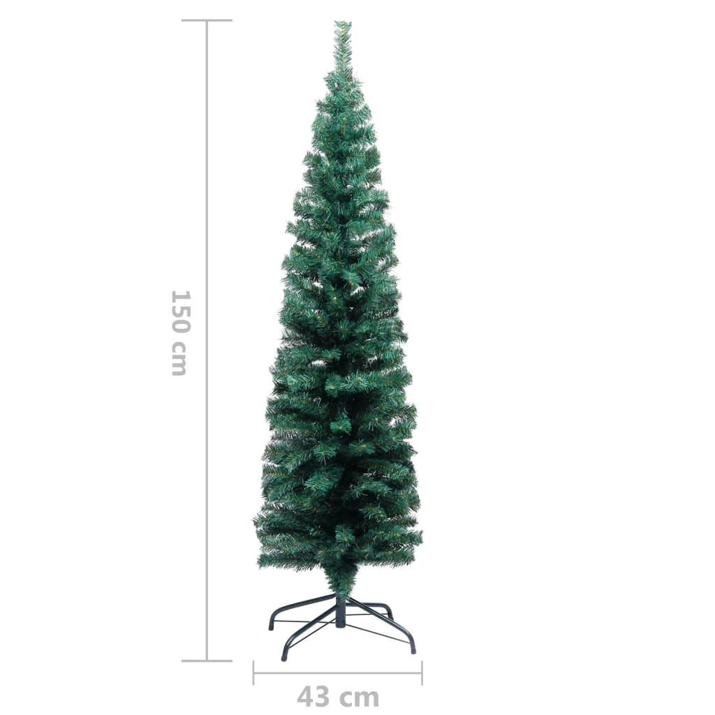 Plona dirbtinė Kalėdų eglutė su stovu, žalia, 150cm, PVC