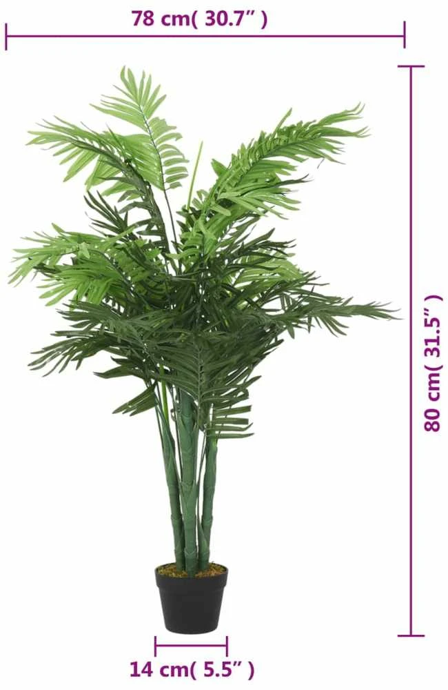 Dirbtinė palmė, žalios spalvos, 80cm, 18 lapų