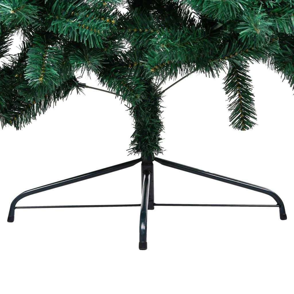 Dirbtinė pusinė Kalėdų eglutė su žaisliukais, žalia, 150cm