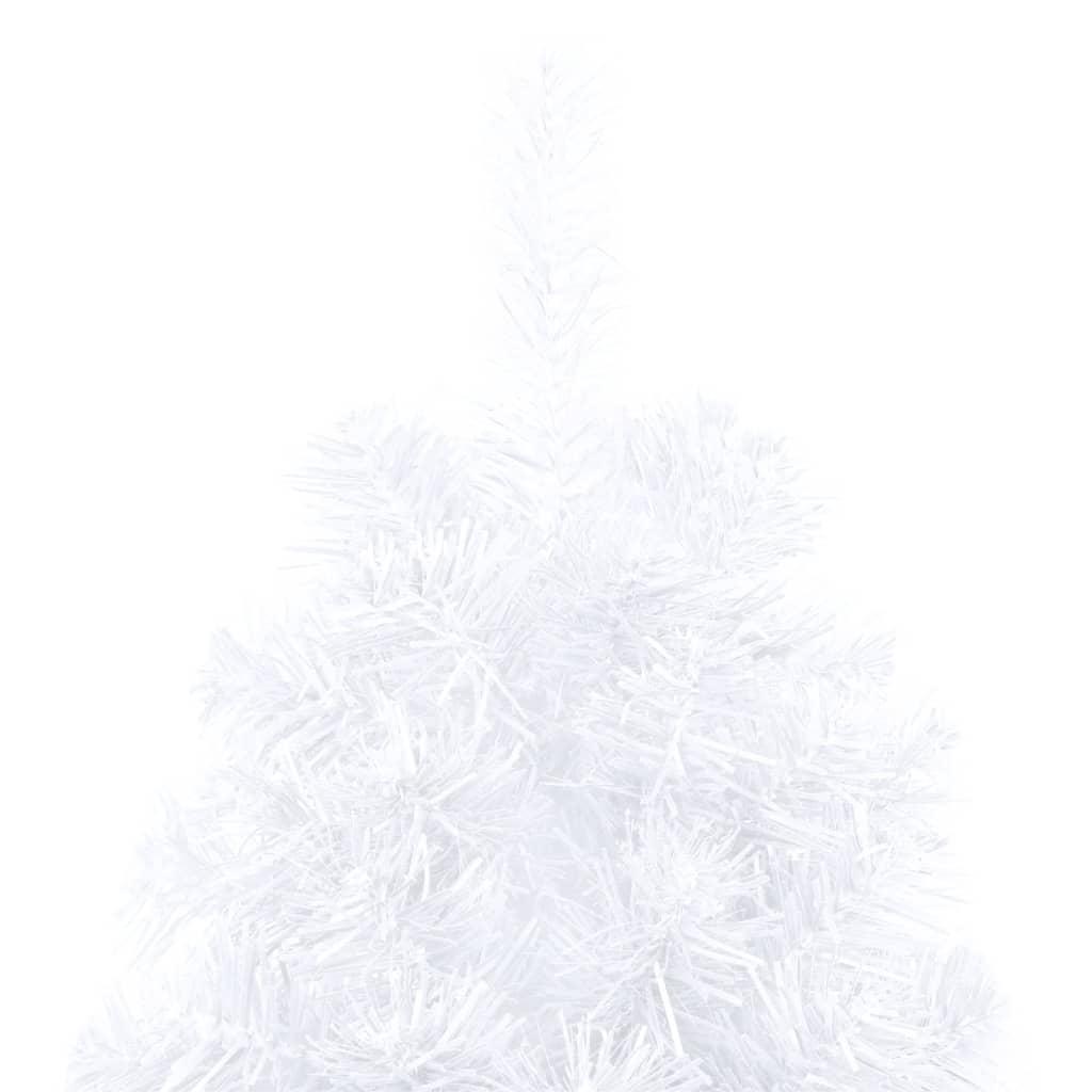 Dirbtinė pusinė Kalėdų eglutė su stovu, balta, 150cm, PVC