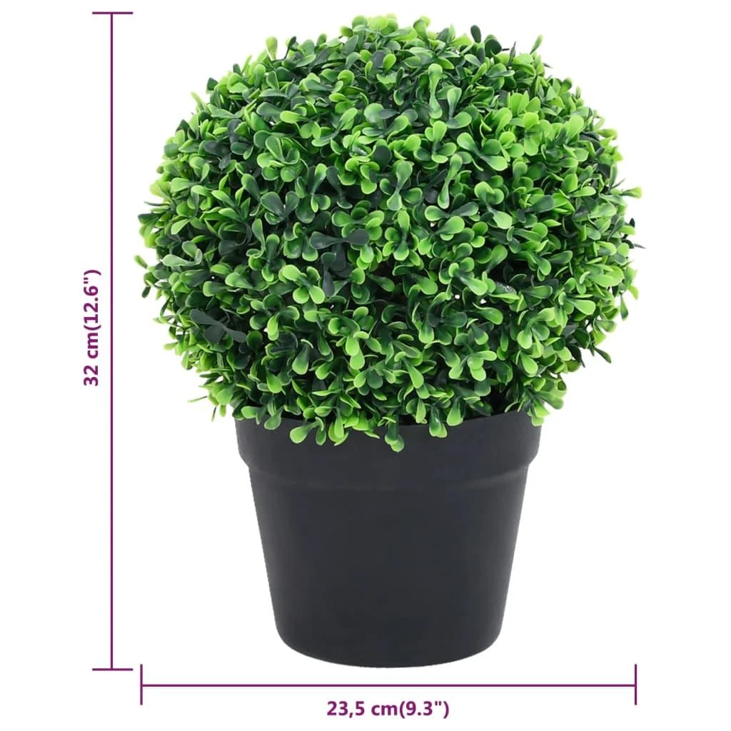 Dirbtiniai buksmedžiai vazonuose, 2vnt., žali, 32cm