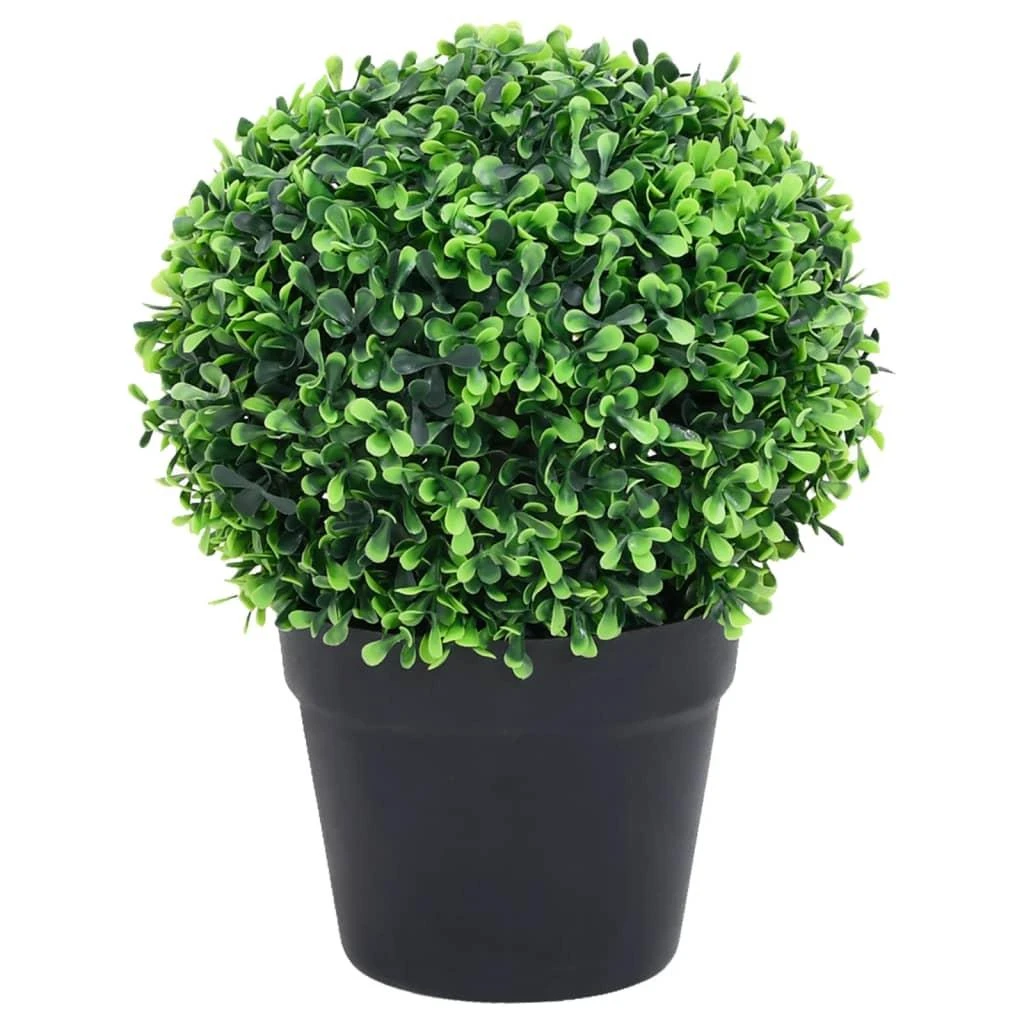 Dirbtiniai buksmedžiai vazonuose, 2vnt., žali, 27cm