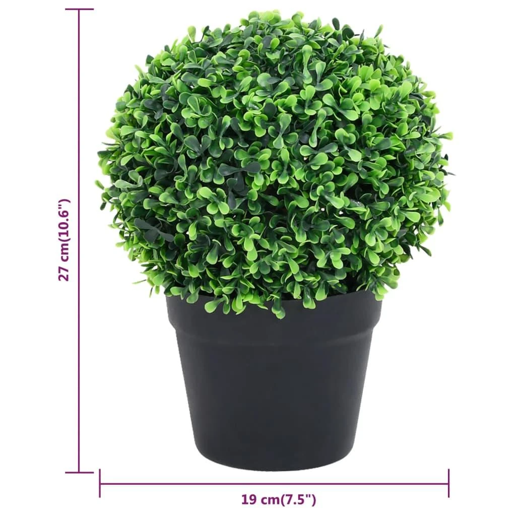 Dirbtiniai buksmedžiai vazonuose, 2vnt., žali, 27cm