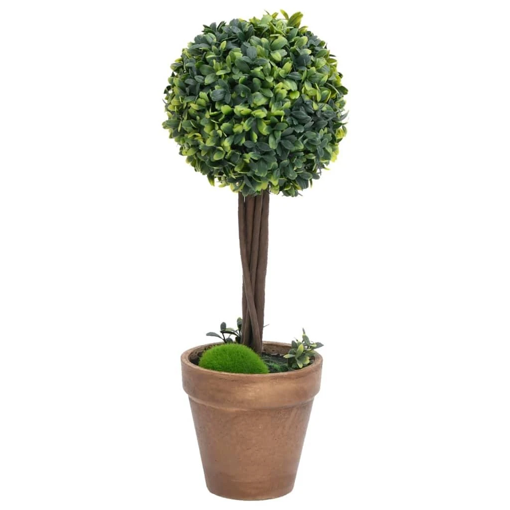 Dirbtiniai buksmedžiai vazonuose, 2vnt., žali, 41cm