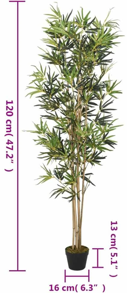 Dirbtinis bambukas, žalios spalvos, 120cm, 552 lapai