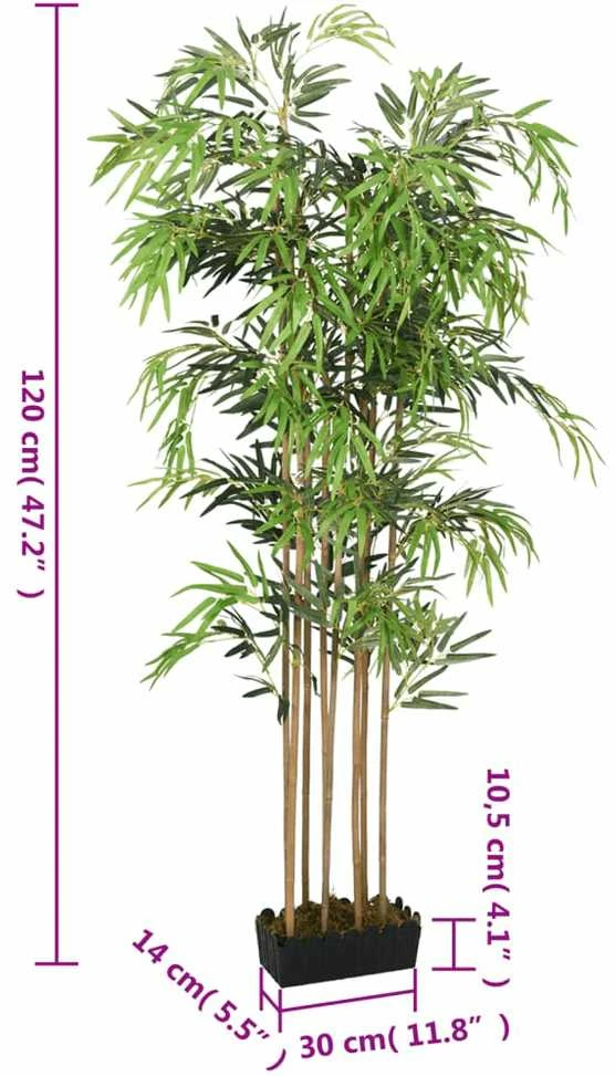 Dirbtinis bambukas, žalios spalvos, 120cm, 730 lapų