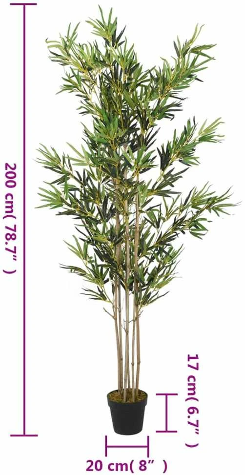 Dirbtinis bambukas, žalios spalvos, 200cm, 1380 lapų