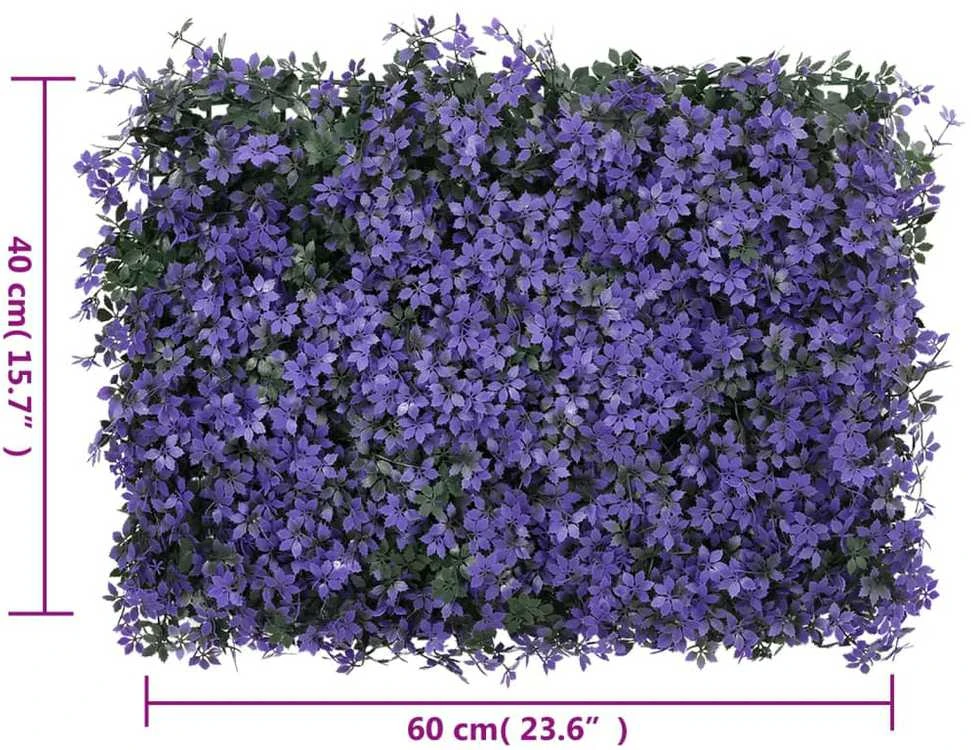 Dirbtinių lapų tvoros, 24vnt., violetinės, 40x60cm