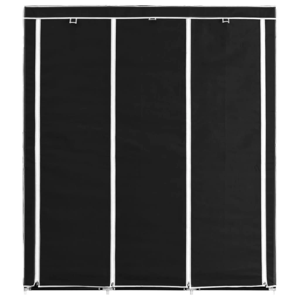 Drab. spinta su skyr. ir stryp., juoda, 150x45x175cm, audinys