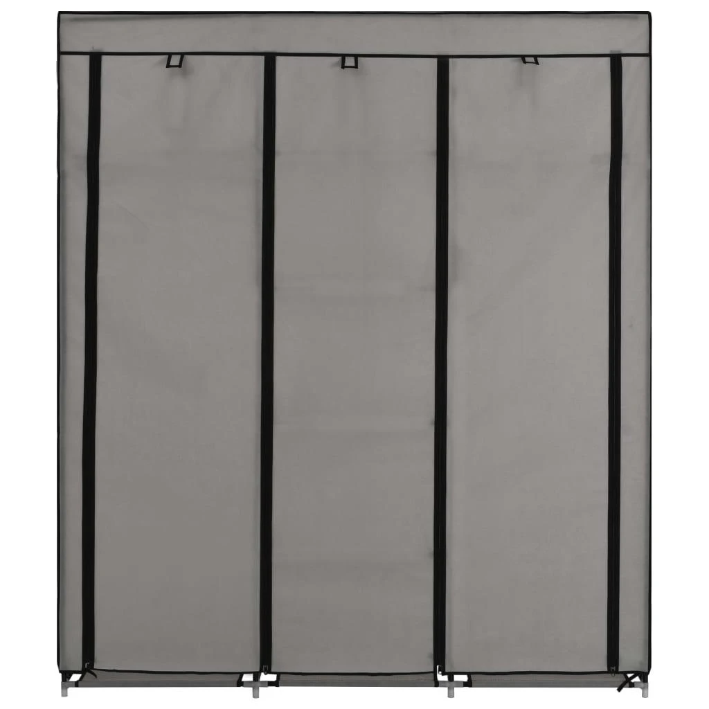 Drab. spinta su skyr. ir stryp., pilka, 150x45x175cm, audinys