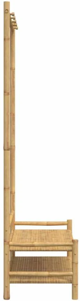 Drabužių kabykla su lentynomis, 103x40x183cm, bambukas