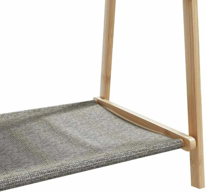 Drabužių kabykla su lentynomis, 106x34x102cm, bambukas