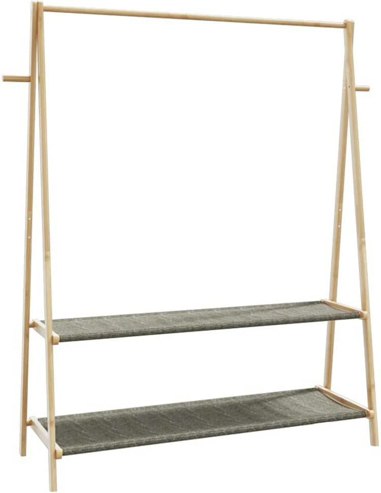 Drabužių kabykla su lentynomis, 132x45,5x150,5cm, bambukas