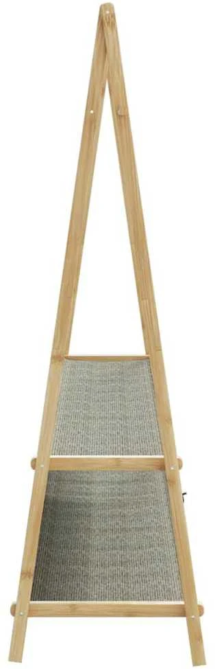 Drabužių kabykla su lentynomis, 132x45,5x150,5cm, bambukas