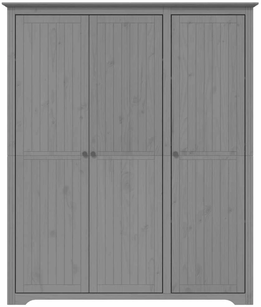 Drabužių spinta BODO, pilka, 146x53,5x173 cm, pušies masyvas