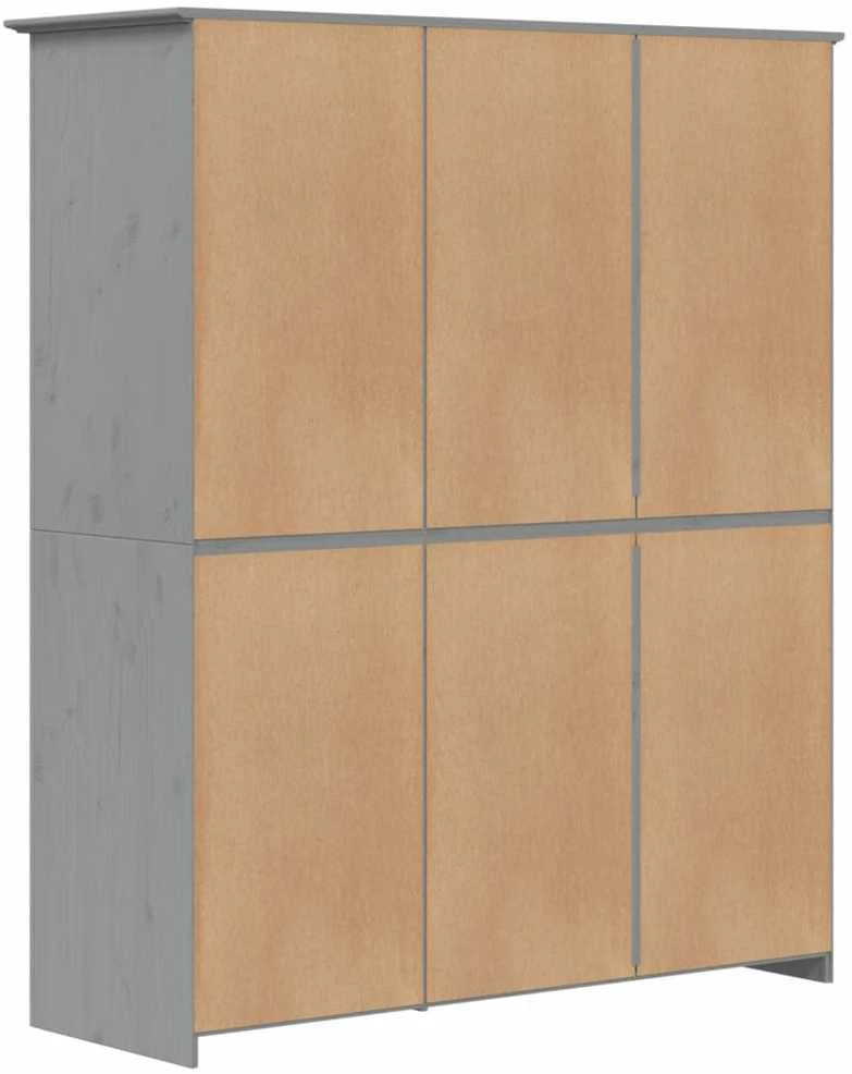 Drabužių spinta BODO, pilka, 146x53,5x173 cm, pušies masyvas