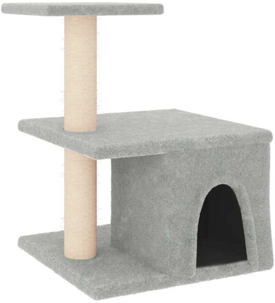 Draskyklė katėms su stovais iš sizalio, šviesiai pilka, 48cm