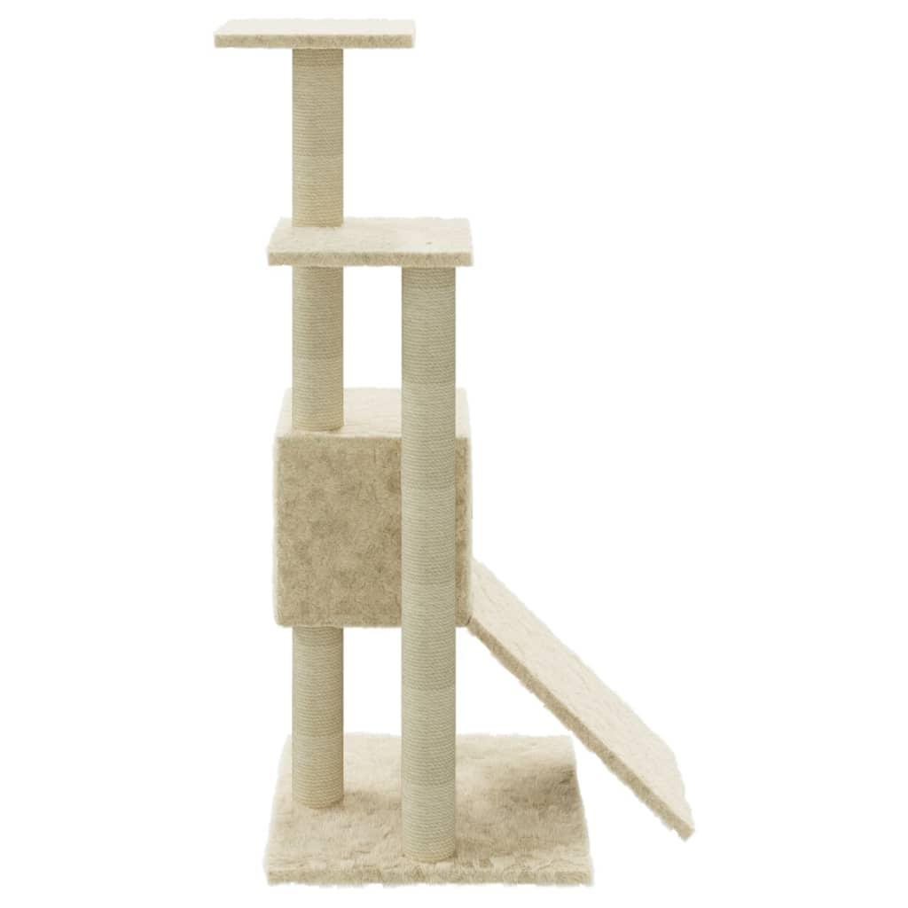 Draskyklė katėms su stovais iš sizalio, kreminės spalvos, 92cm