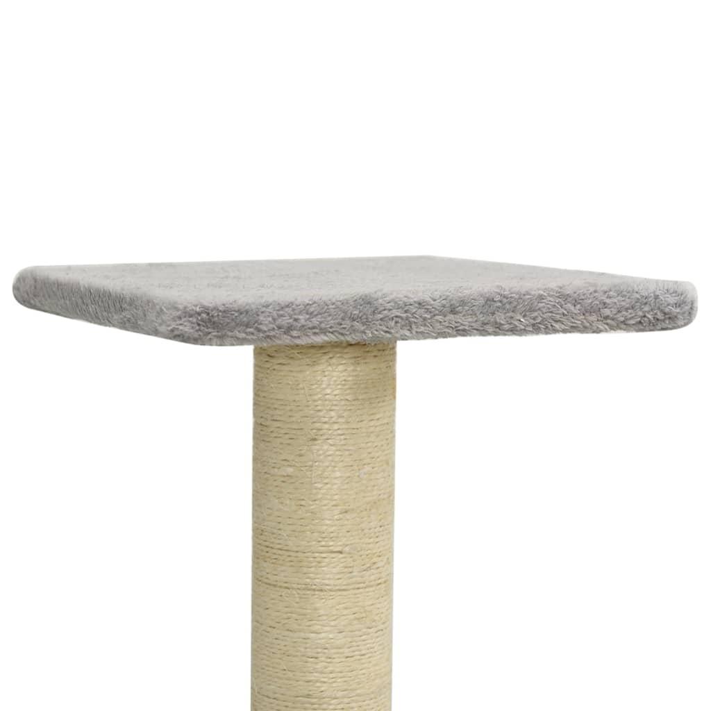 Draskyklė katėms su stovais iš sizalio, šviesiai pilka, 118,5cm