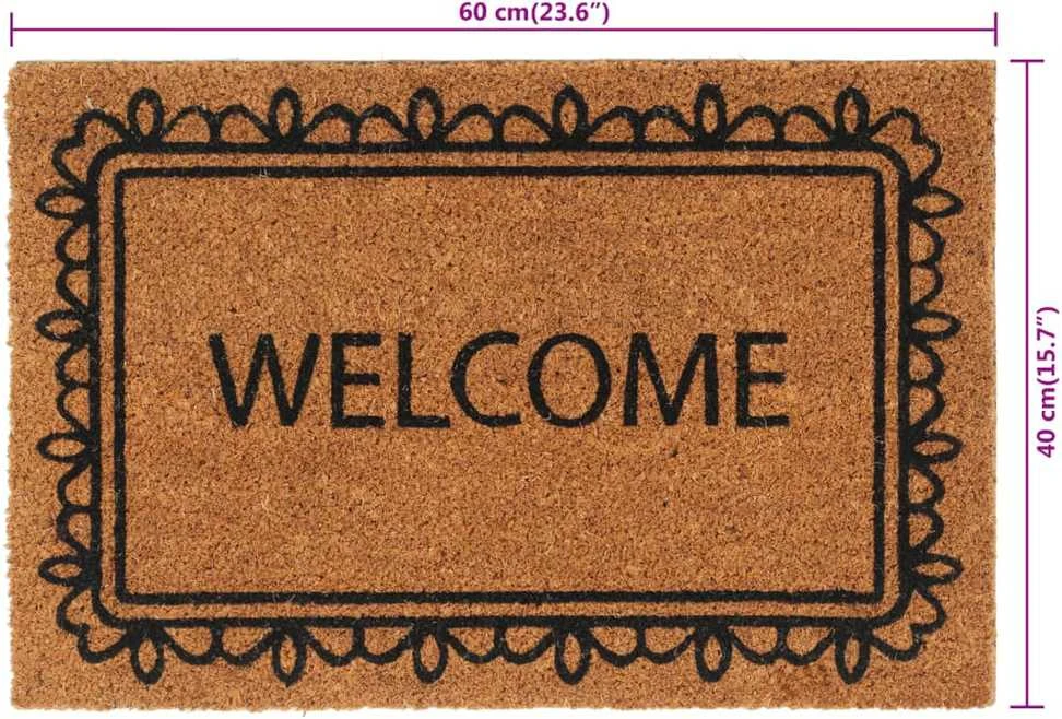 Durų kilimėlis, natūralus, 40x60cm, kuokštuotas kokoso pluoštas