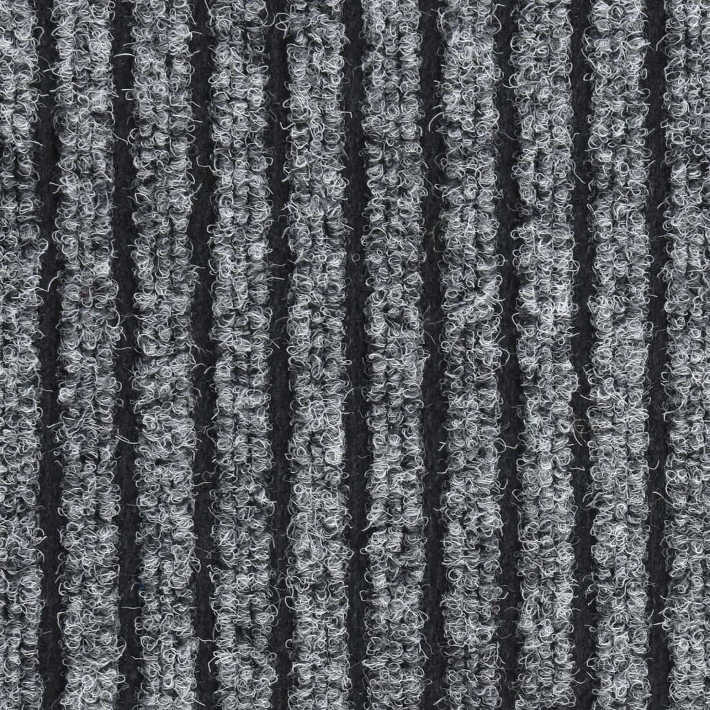 Durų kilimėlis, pilkos spalvos, 60x80cm, dryžuotas