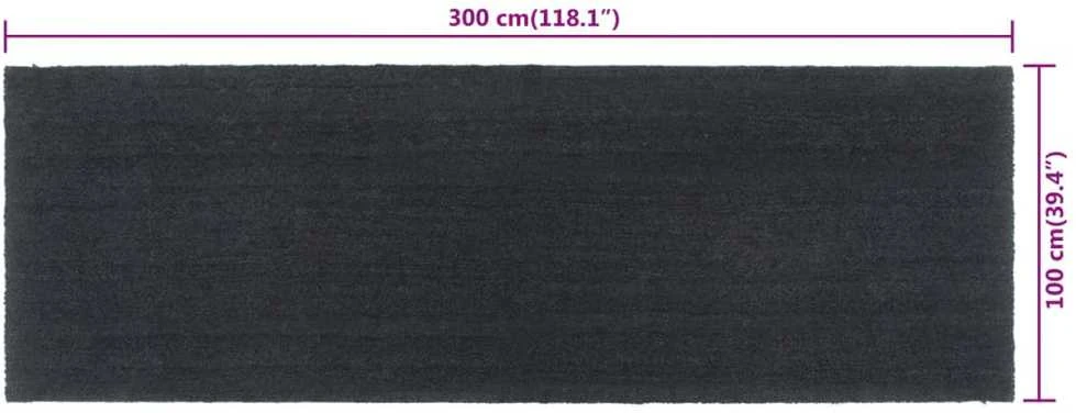 Durų kilimėlis, tamsiai pilkas, 100x300cm, kokoso pluoštas