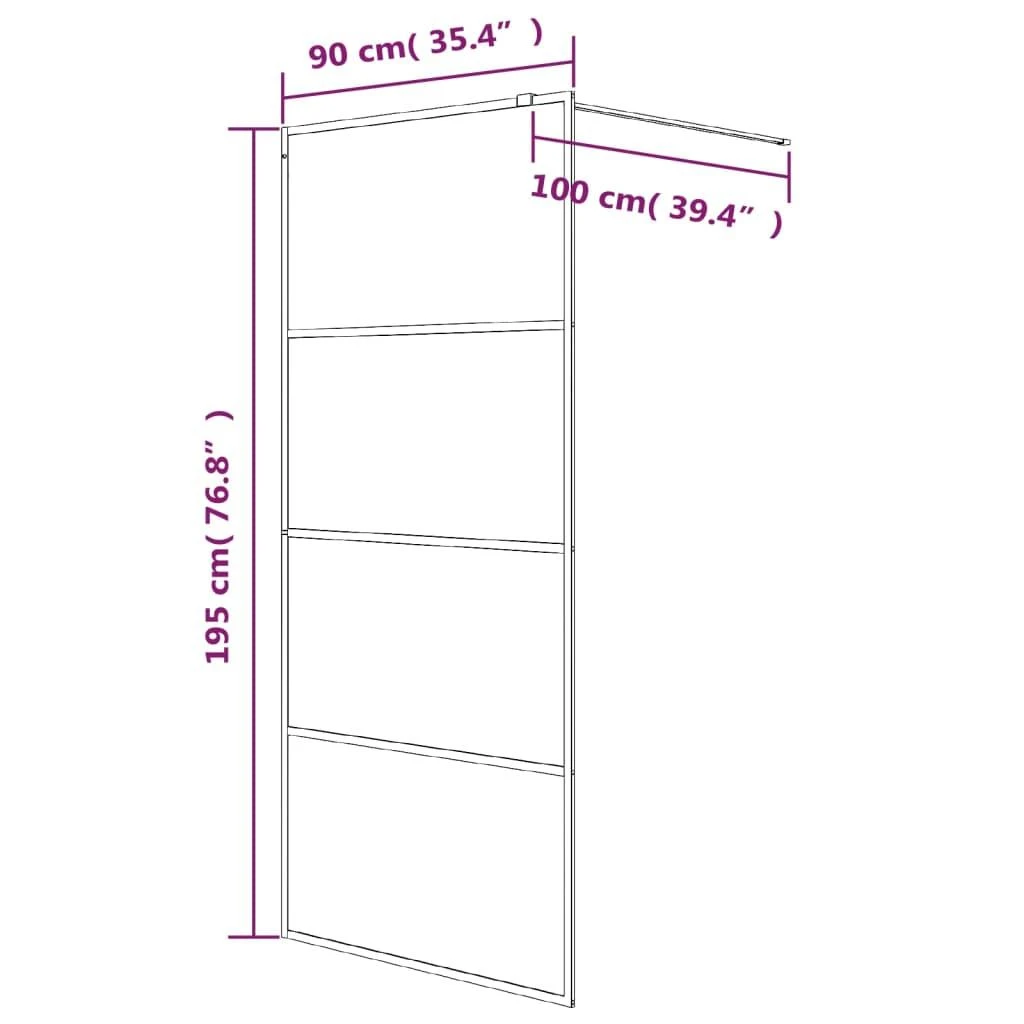 Dušo sienelė, baltos spalvos, 90x195cm, ESG stiklas, skaidri