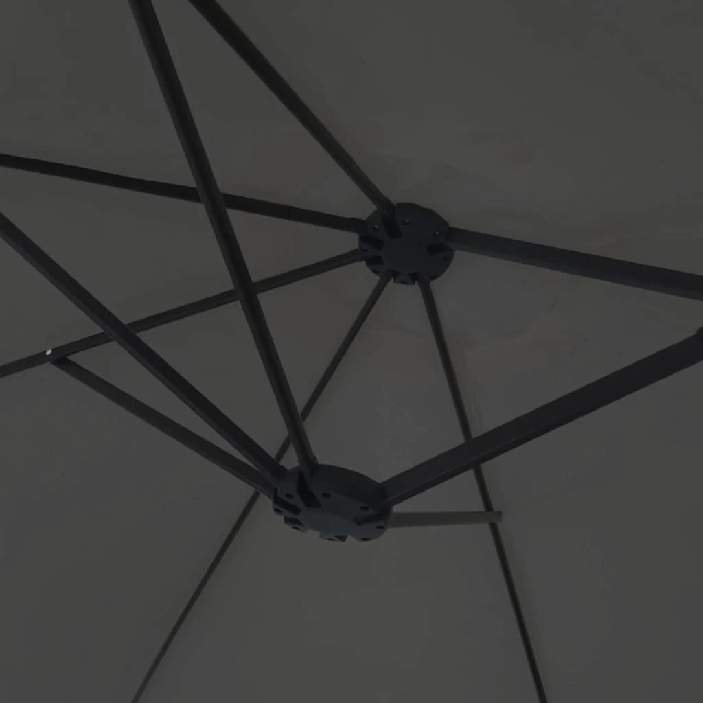 Dvigubas sodo skėtis nuo saulės su LED, antracito, 449x245cm