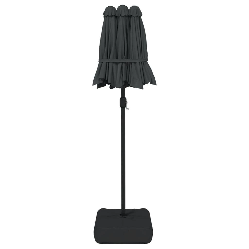 Dvigubas sodo skėtis nuo saulės su LED, antracito, 316x240cm
