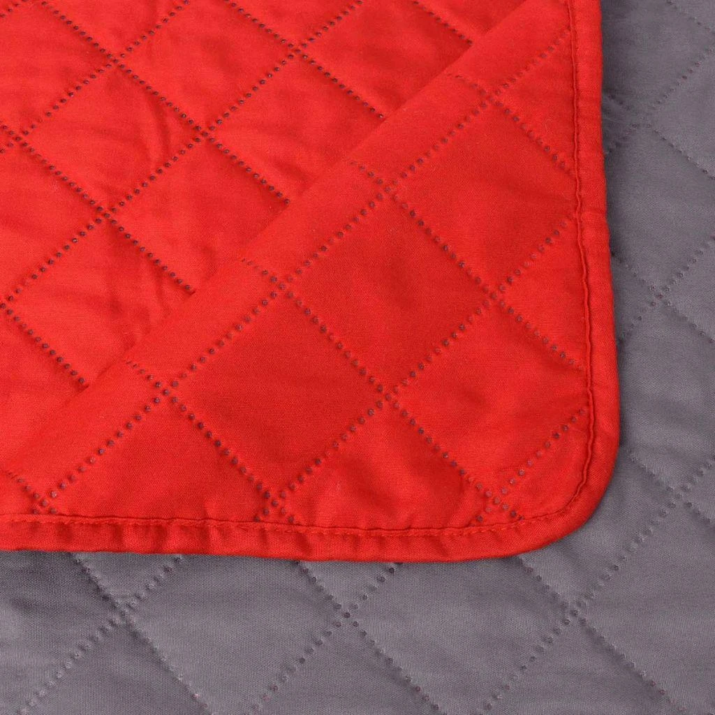 131556 Double-sided Quilted Bedspread Raudona and Pilkas 220x240 cm