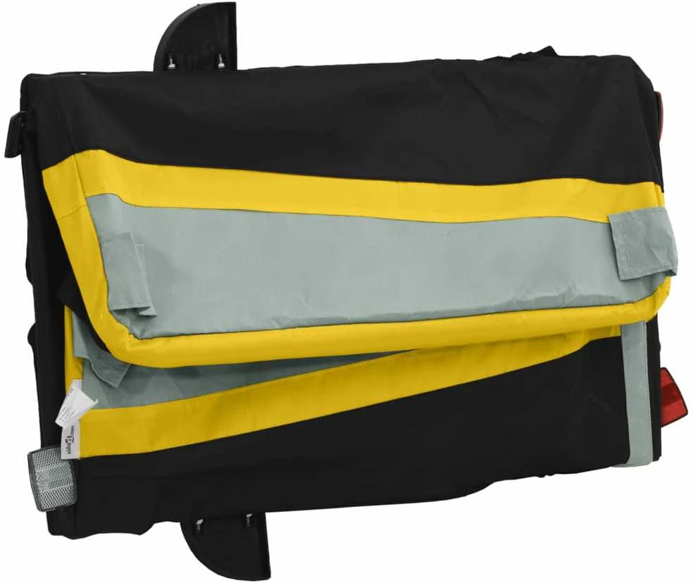 Dviračio priekaba, juodos ir geltonos spalvos, 45kg, geležis