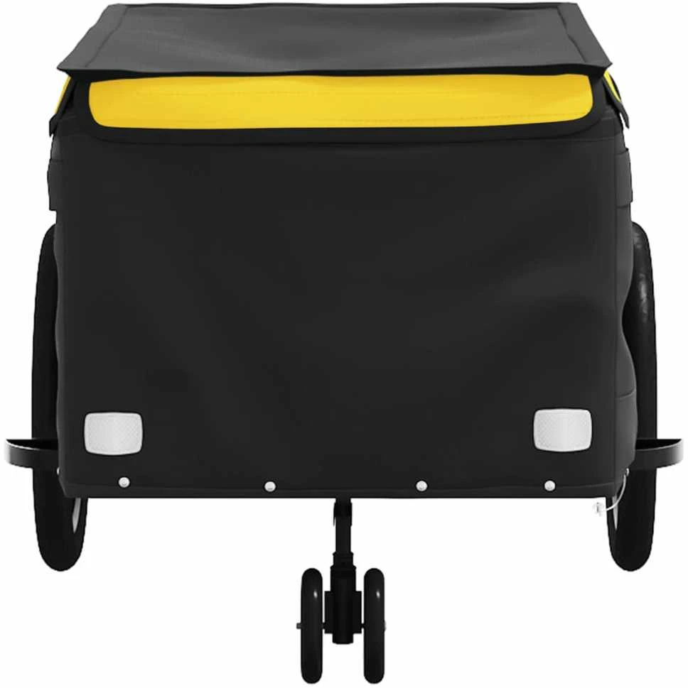 Dviračio priekaba, juodos ir geltonos spalvos, 45kg, geležis