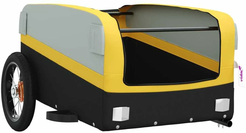 Dviračio priekaba, juodos ir geltonos spalvos, 30kg, geležis