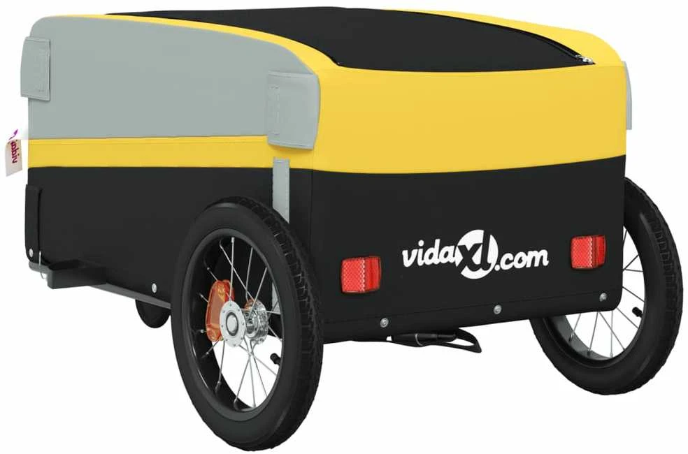 Dviračio priekaba, juodos ir geltonos spalvos, 30kg, geležis